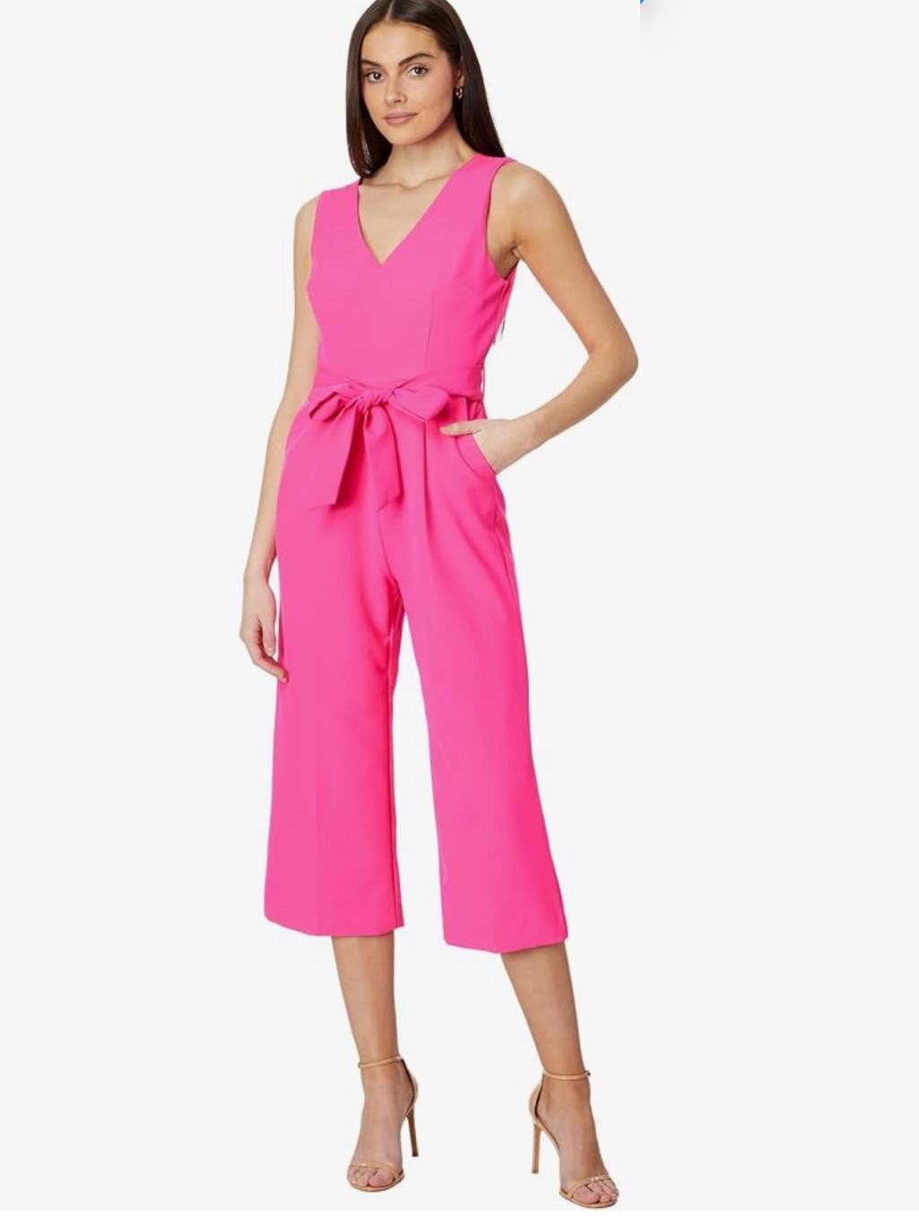 Nwt Vince Camuto Women's V Neck Jumpsuit, Size 16 (Bow/Sash Missing)